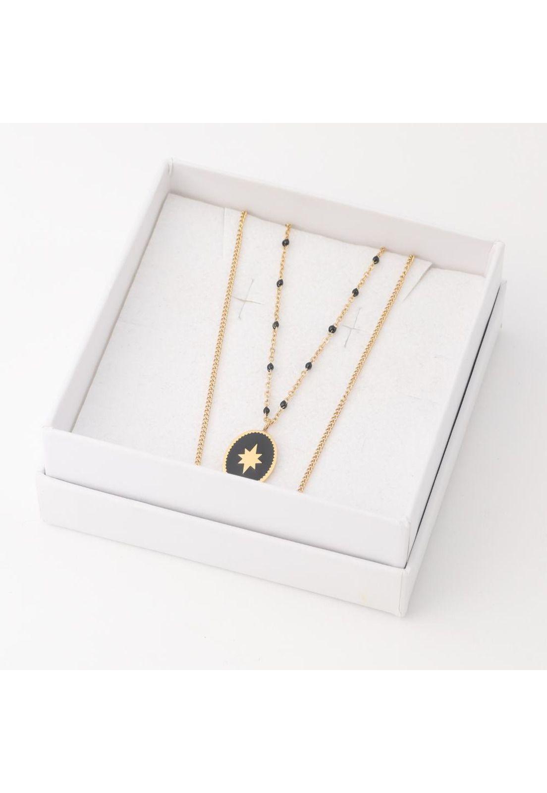 Collar Doble 19V69 Italia Dorado Mujer STNE580-2