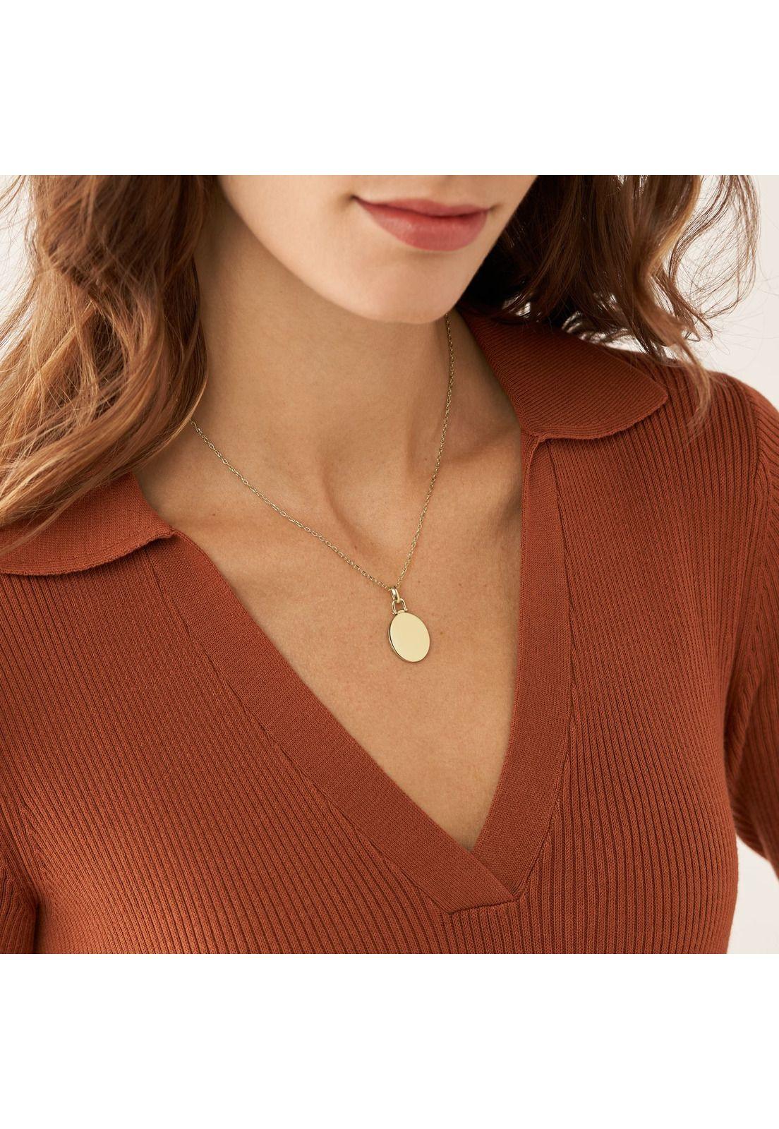 Collar Fossil Dorado Mujer-2