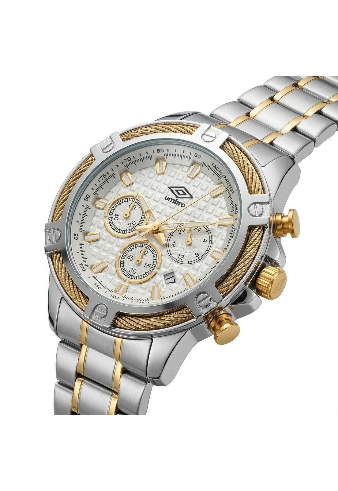 Reloj Análogo Hombre Umbro Plus Plateado/Dorado UMBP-1500-128-3