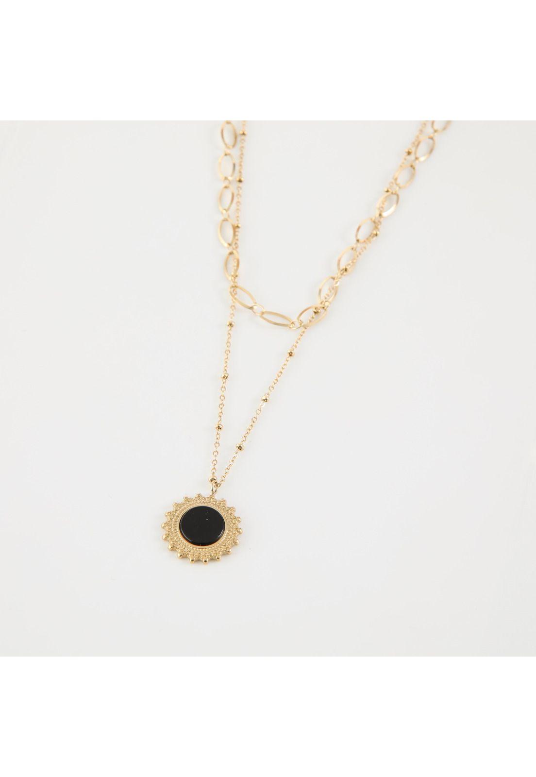 Collar Doble 19V69 Italia Dorado Mujer STNE534-0