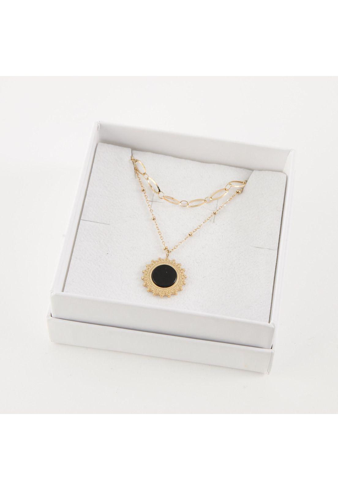 Collar Doble 19V69 Italia Dorado Mujer STNE534-2