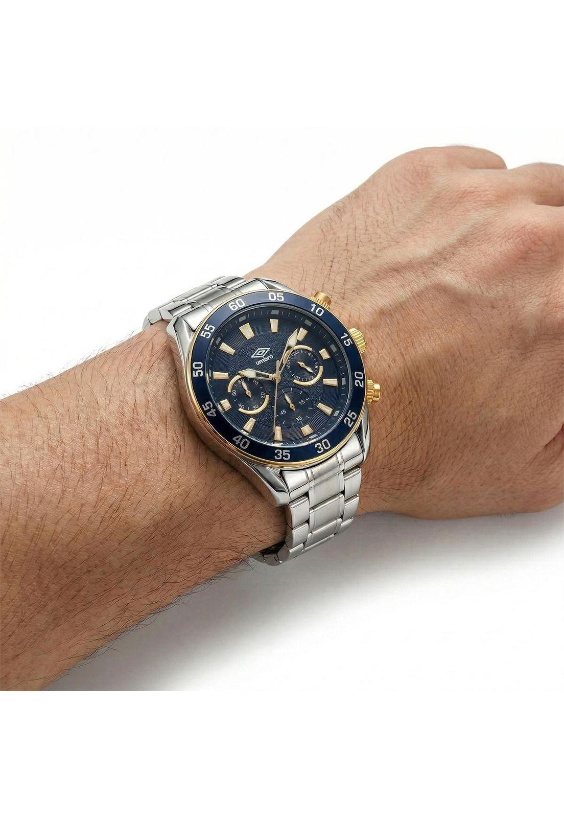 Reloj Análogo Hombre Umbro Plus Plateado UMBP-1500-181-3