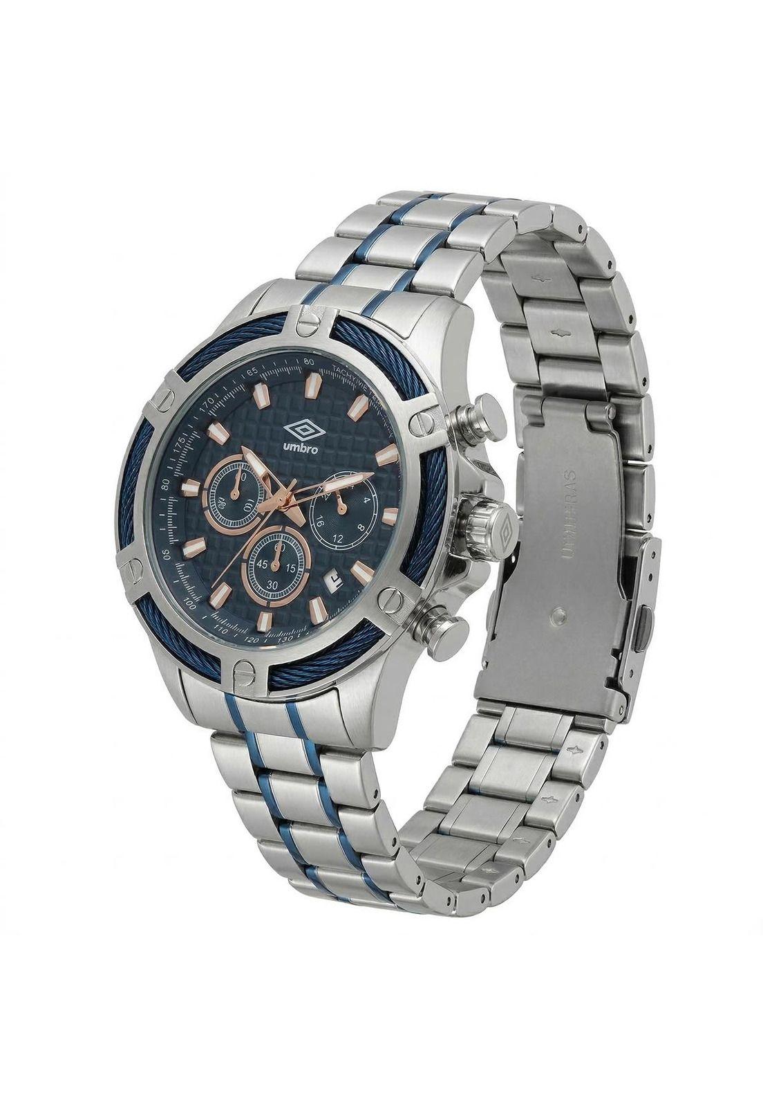 Reloj Análogo Hombre Umbro Plus Plateado/Azul UMBP-1500-127-2