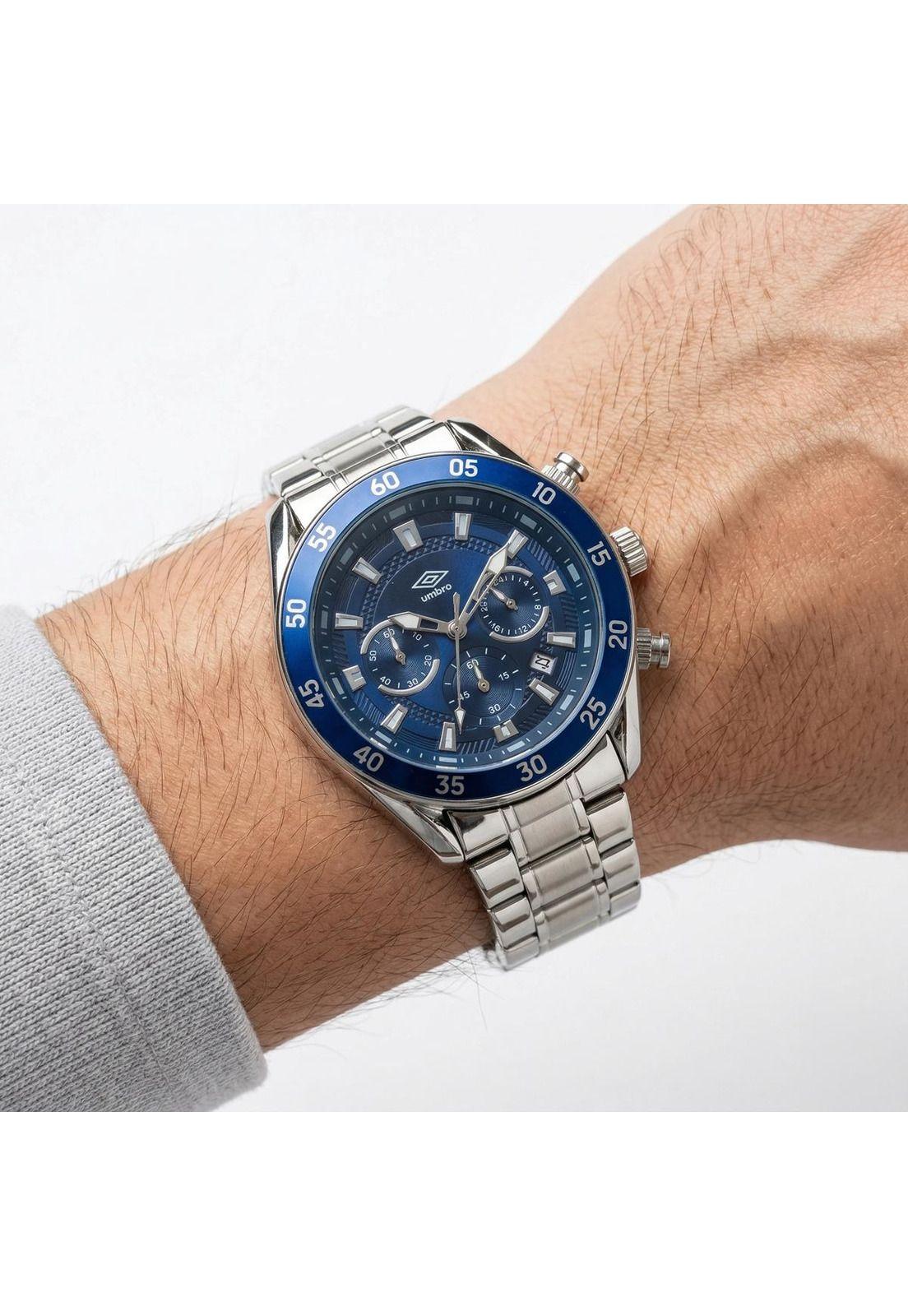 Reloj Análogo Hombre Umbro Plus Plateado UMBP-1500-180-2