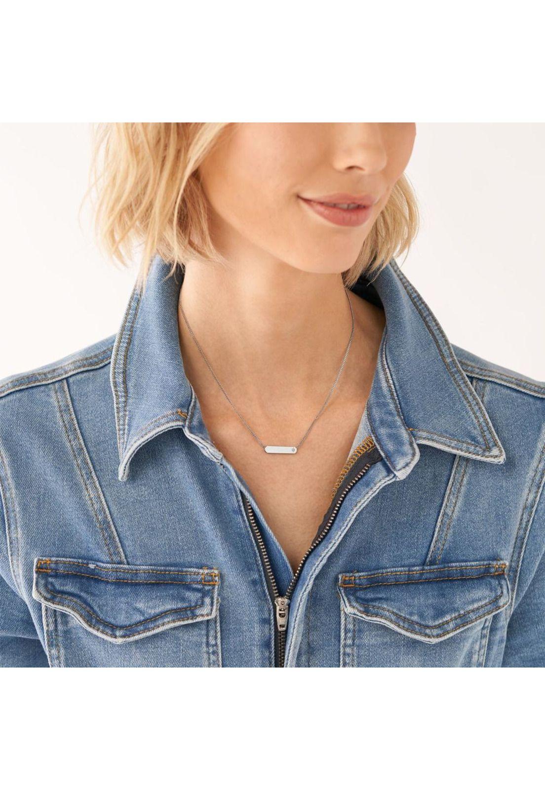 Collar Fossil JF04134040 Plateado-2