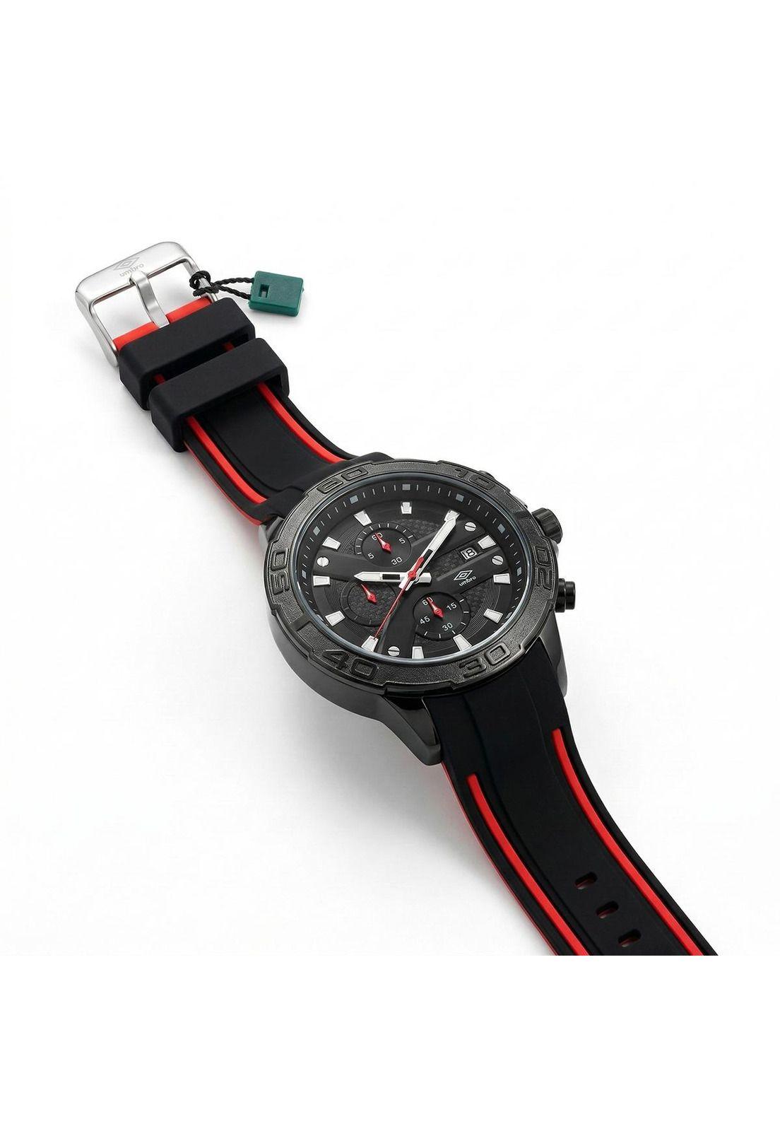 Reloj Análogo Hombre Umbro Plus Negro/Rojo UMBP-1500-107-2