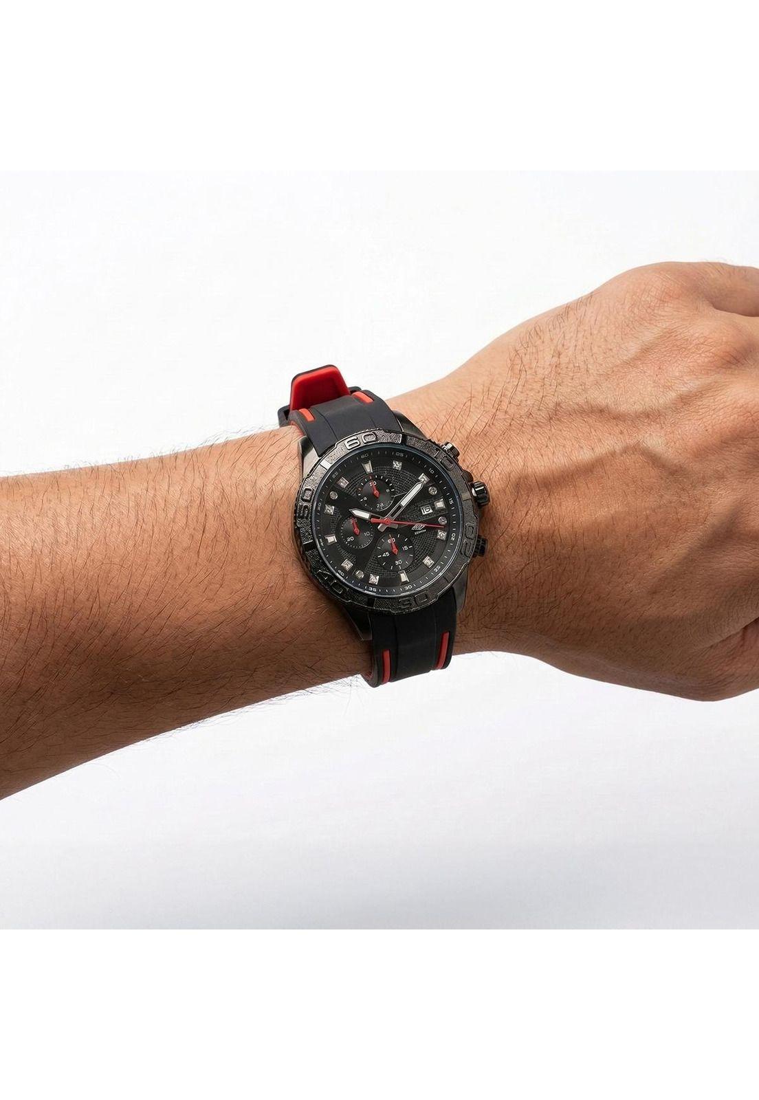 Reloj Análogo Hombre Umbro Plus Negro/Rojo UMBP-1500-107-3