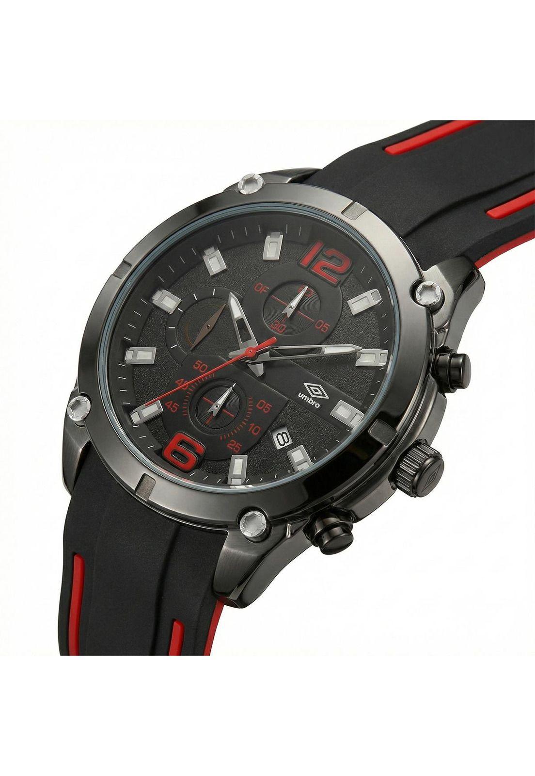 Reloj Análogo Hombre Umbro Plus Negro/Rojo UMBP-1500-90-1