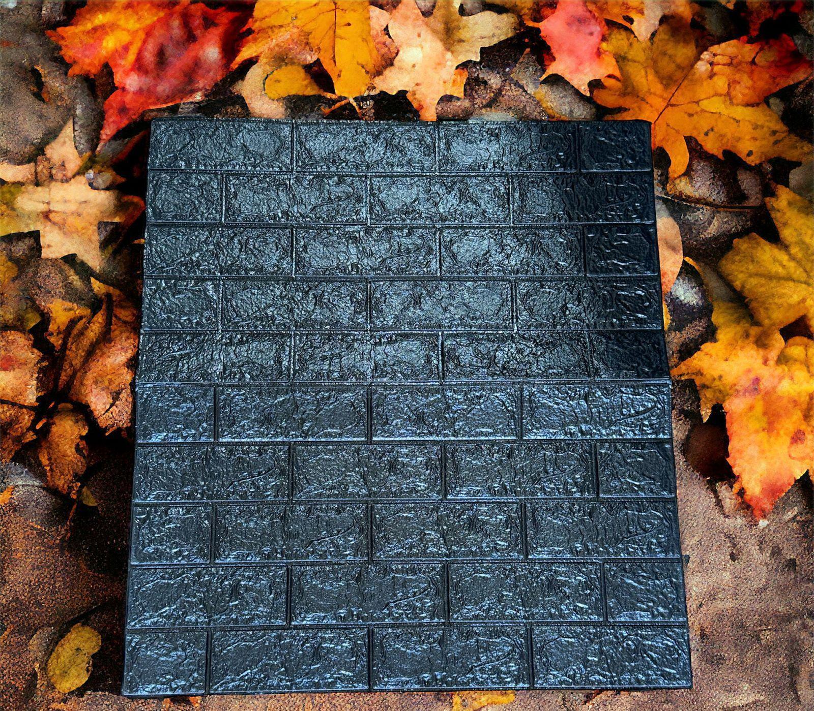 Lamina 3D Panel Autoadhesivas 70x77 Muralla Ladrillo Negro-0