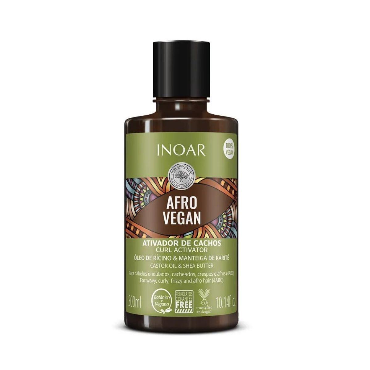 Set Afro Vegan Sh + Aco + Activador Rulos Inoar 300ml -3