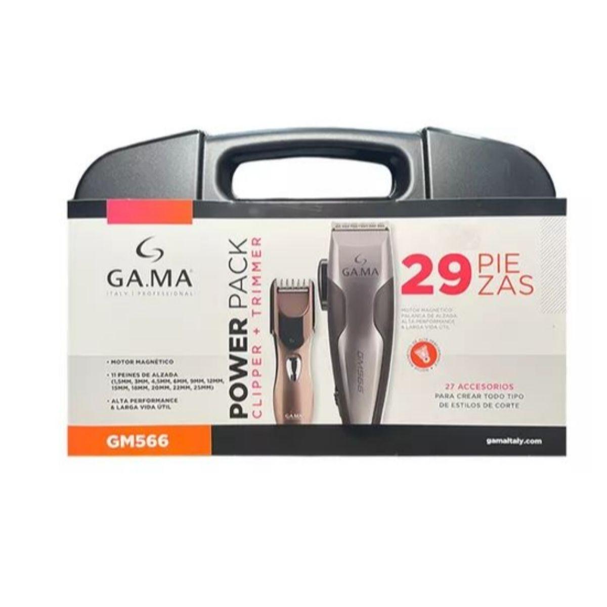 Cortapelos Clipper + Trimmer Gama Gm566 29 Piezas Maletin Color Gris-1