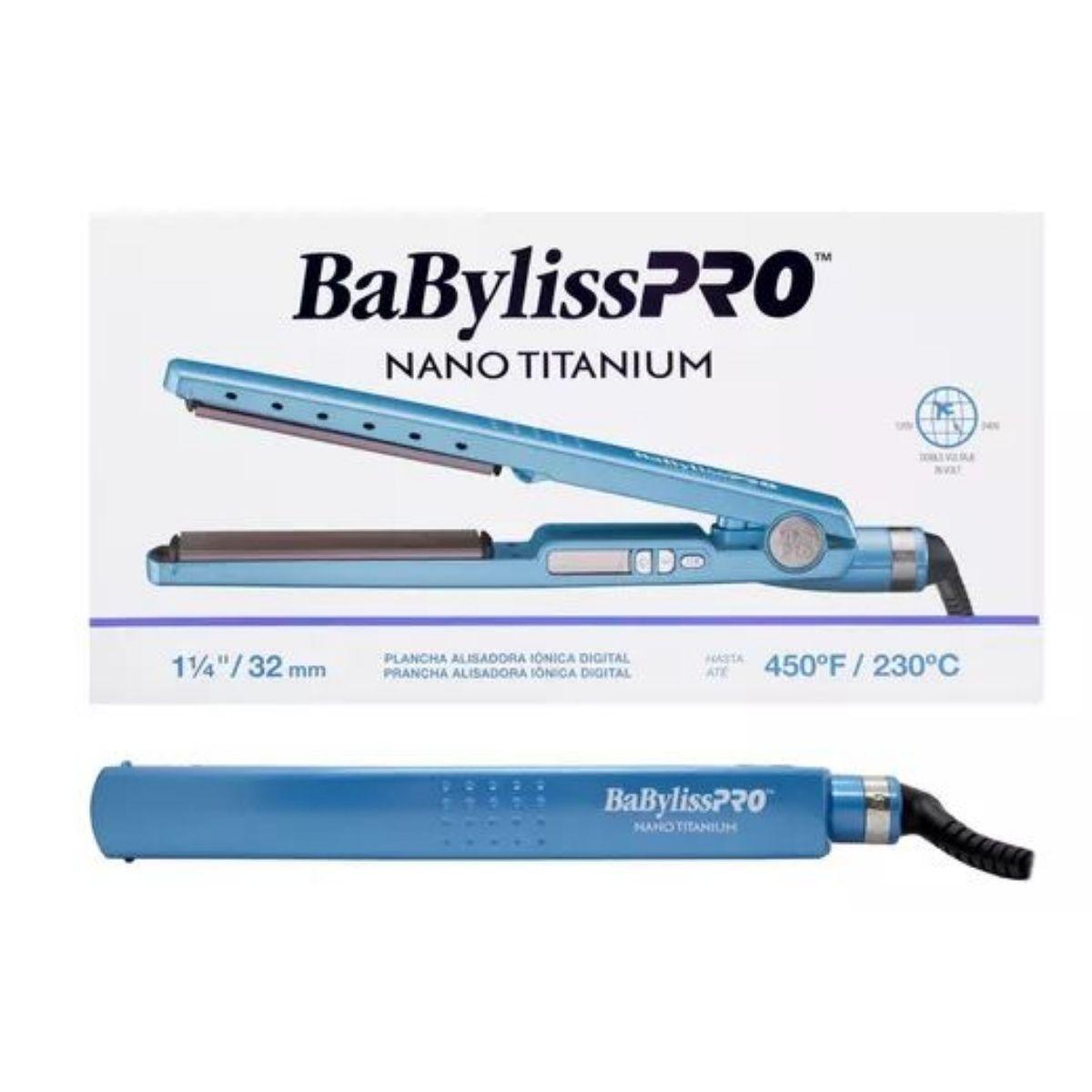 Plancha Babyliss Pro 114 32mm Iónica Nano Titanium Bnt4091-1