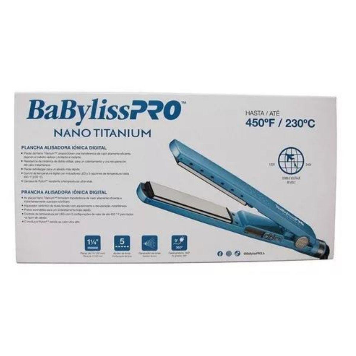 Plancha Babyliss Pro 114 32mm Iónica Nano Titanium Bnt4091-2