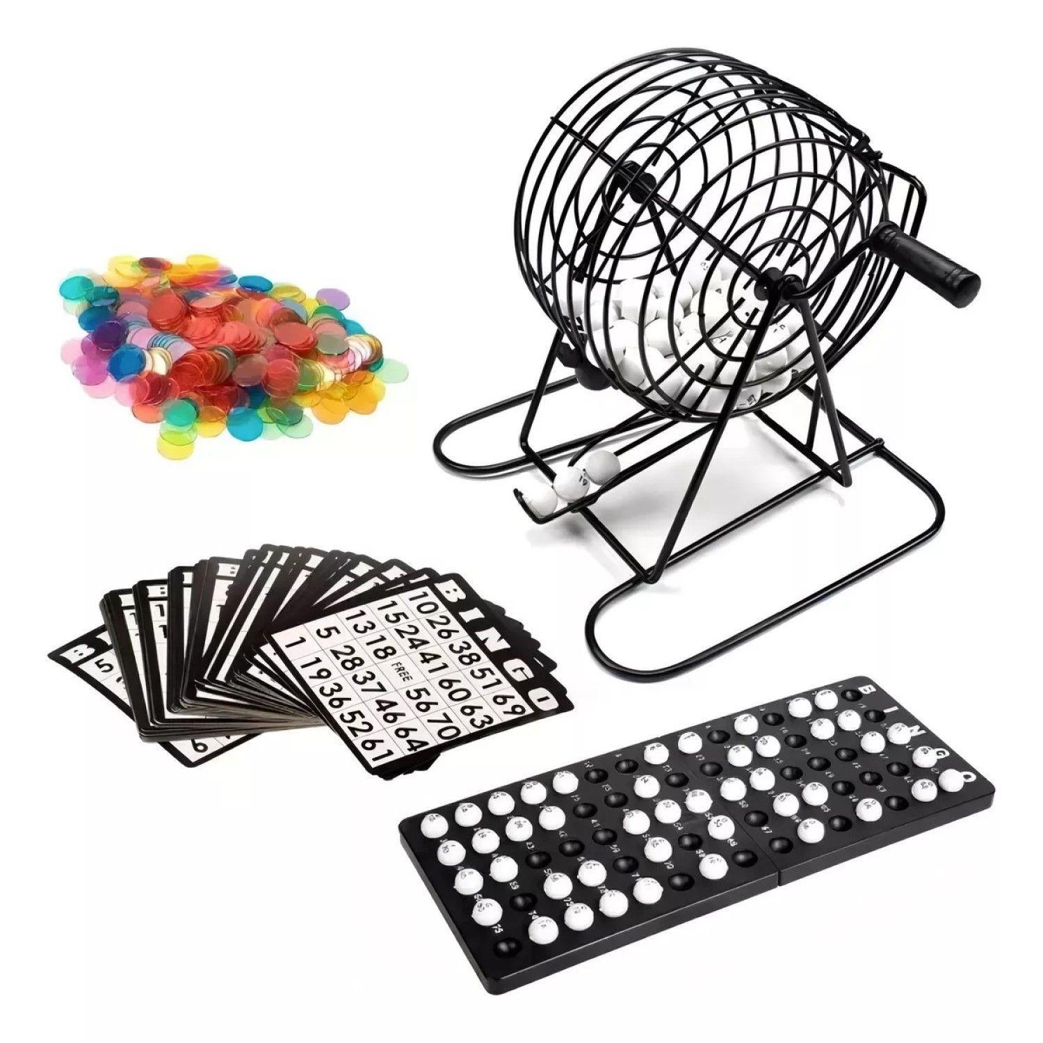 Juego de Bingo Profesional con Tómbola Metálica 56628-0