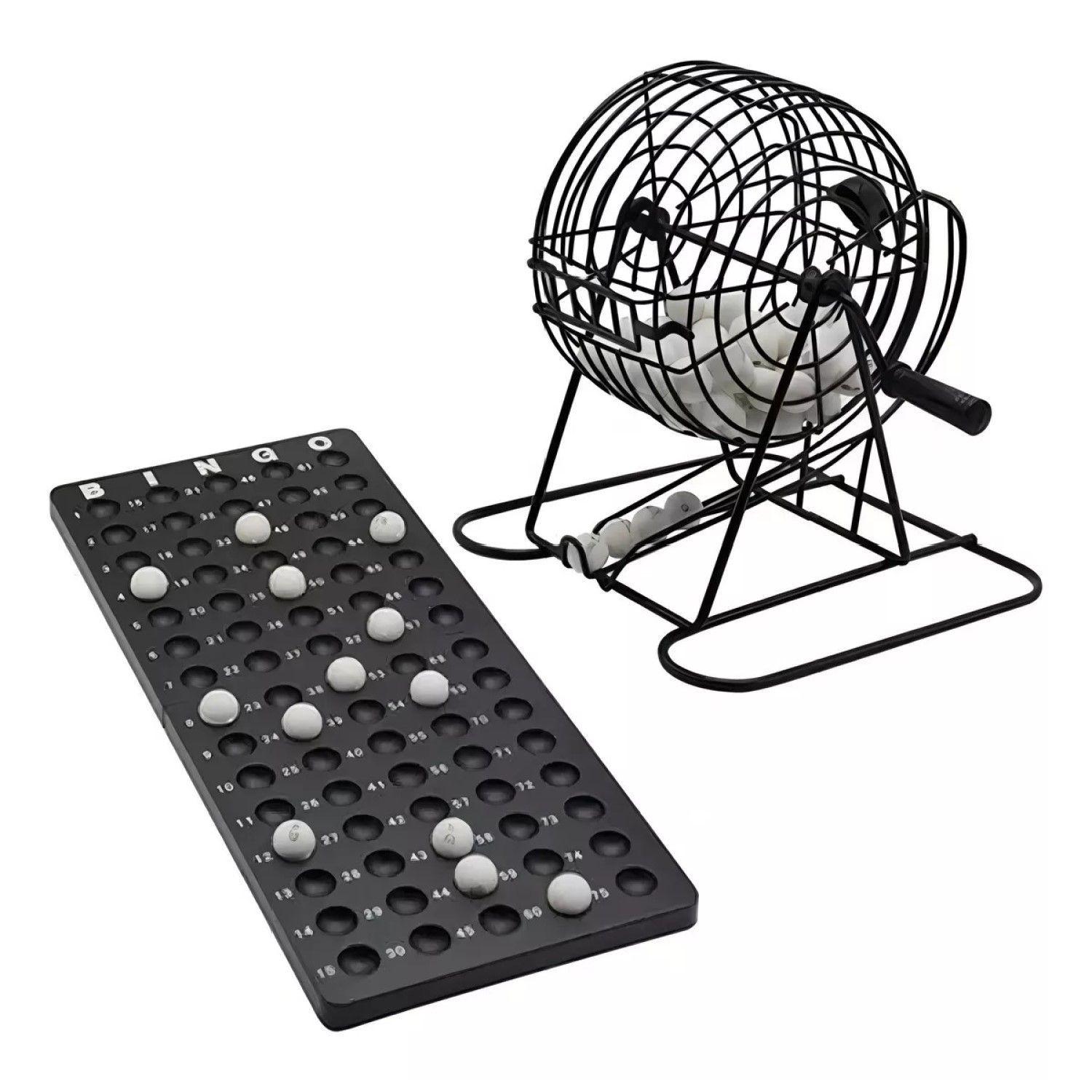 Juego de Bingo Profesional con Tómbola Metálica 56628-2