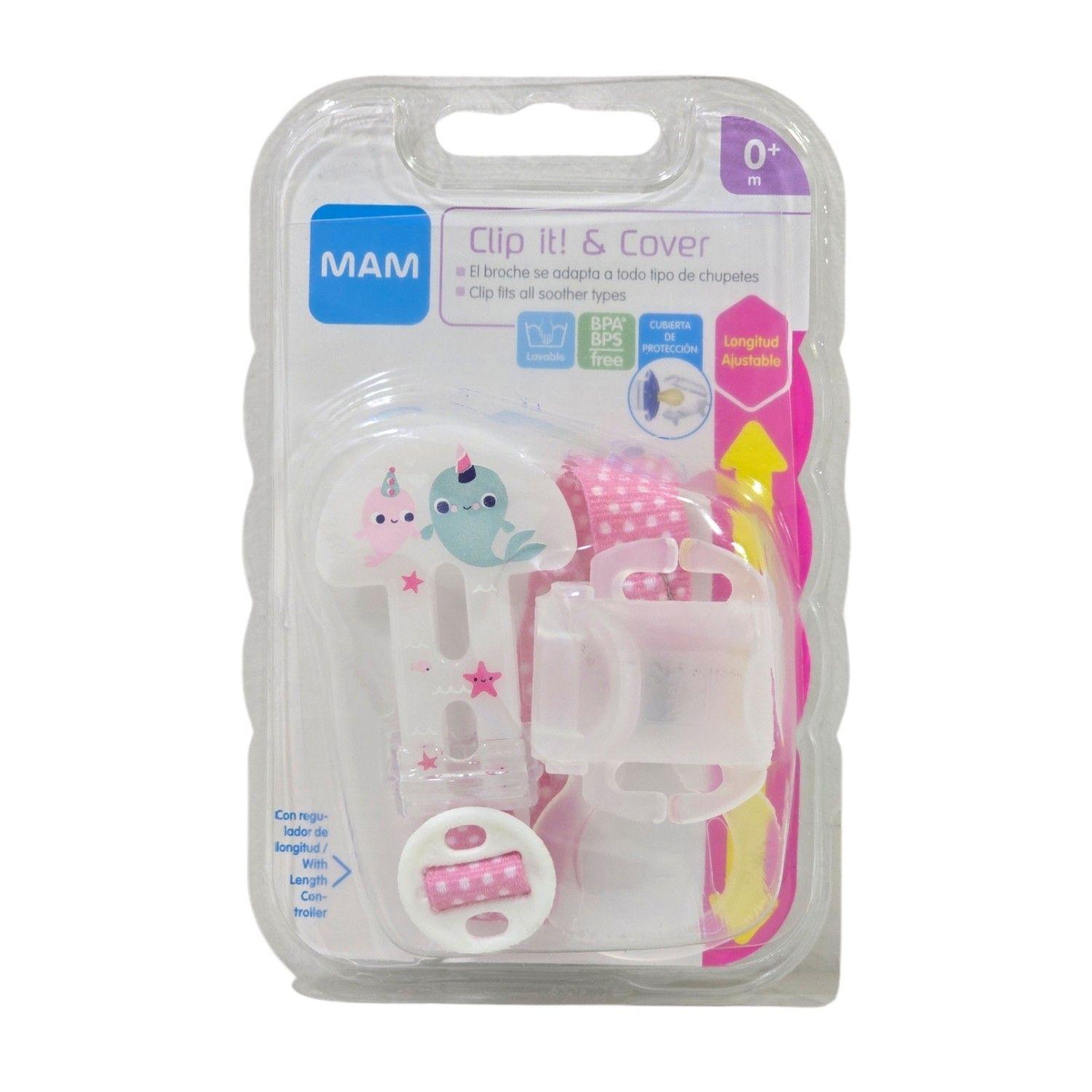 Prendedor Mam Porta Chupete Clip Cobertor Rosado-3