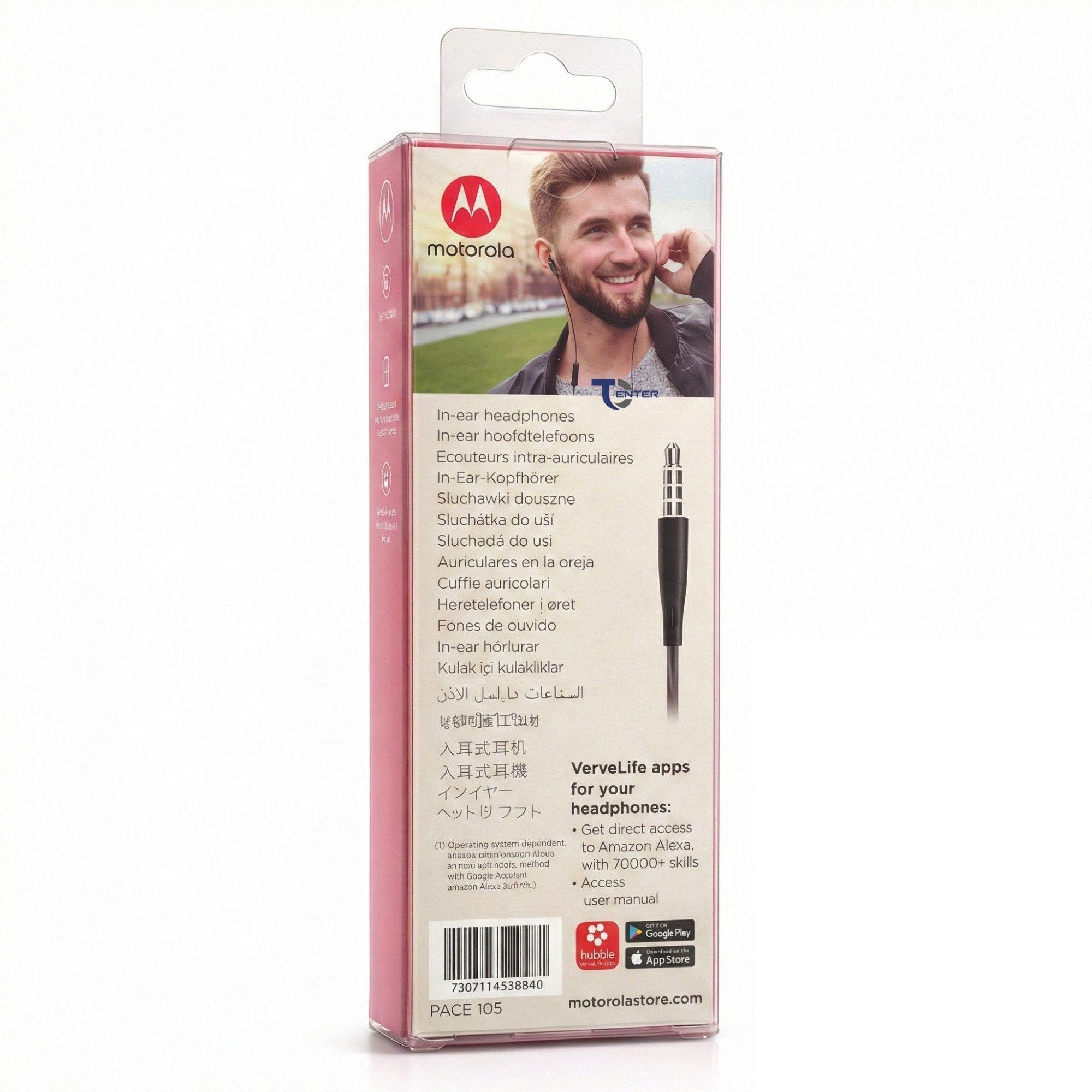 Audífonos Motorola Pace 105 con Mic 3.5mm Rosado-2