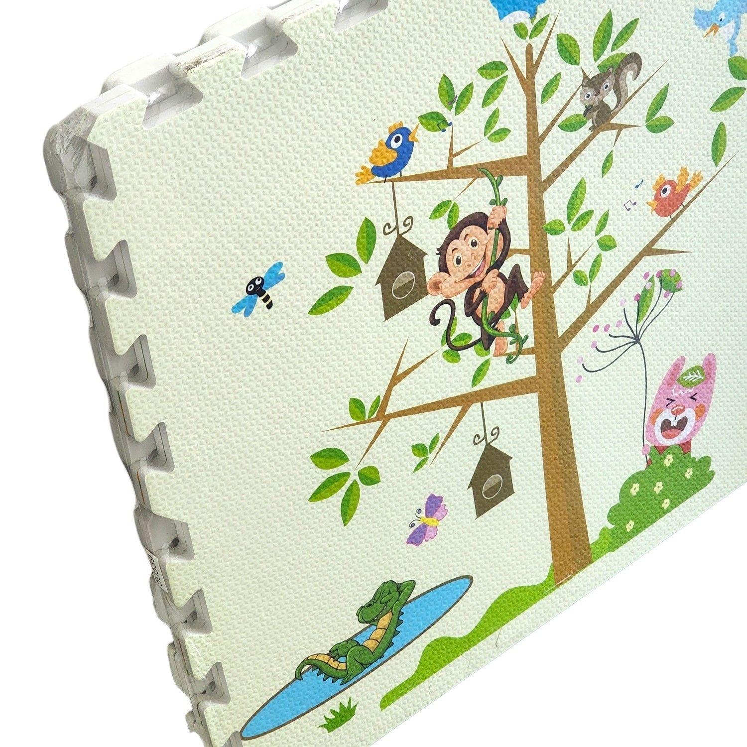 Pack 4 Piso Alfombras Goma Eva 60x60 Diseño Animales 50539-5
