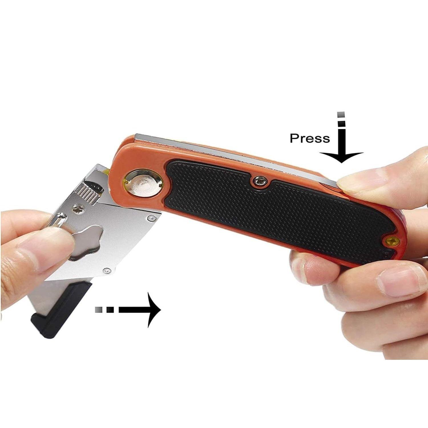 Corta Cartón Cutter Plegable con 6 Hojas de Repuesto 00092-2