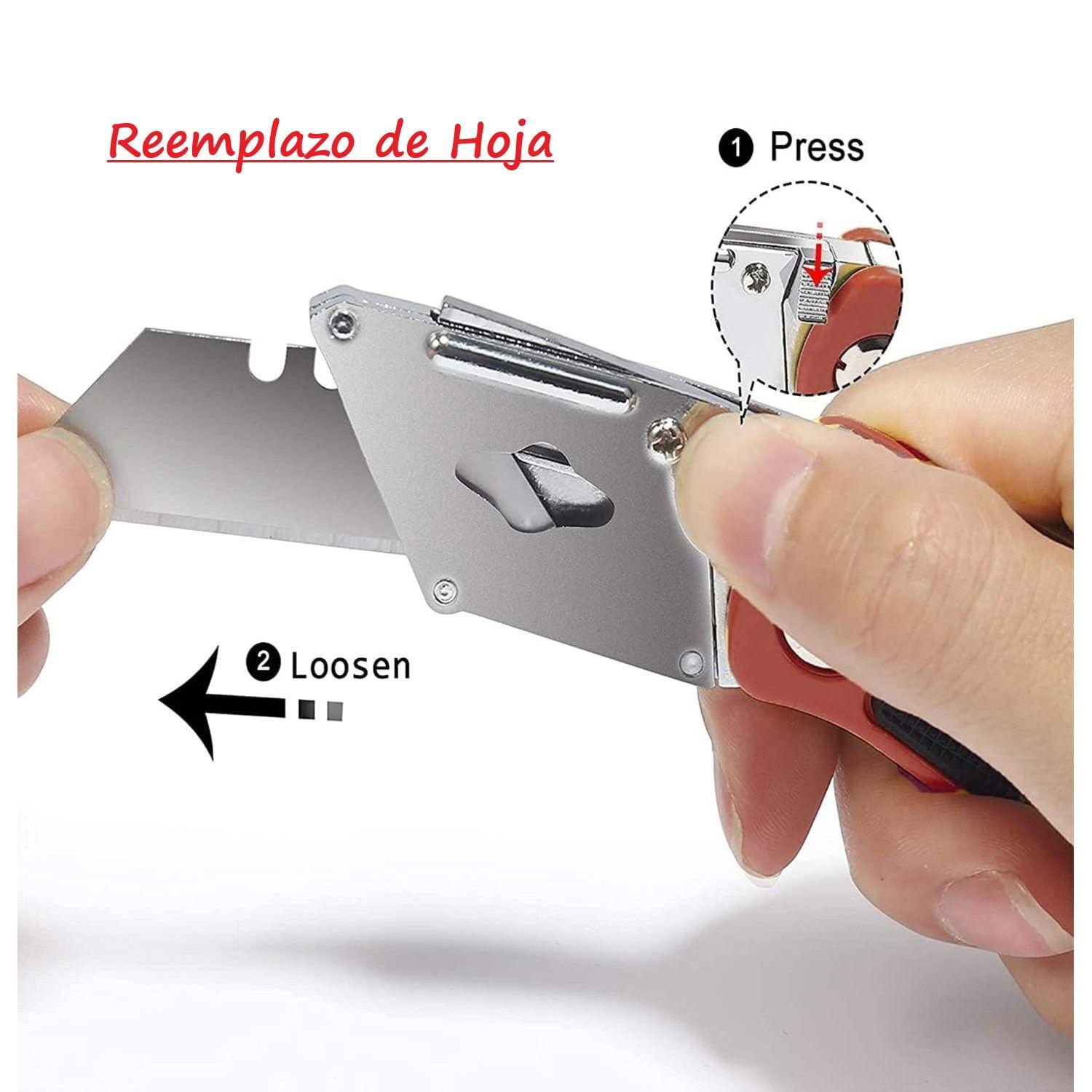 Corta Cartón Cutter Plegable con 6 Hojas de Repuesto 00092-3
