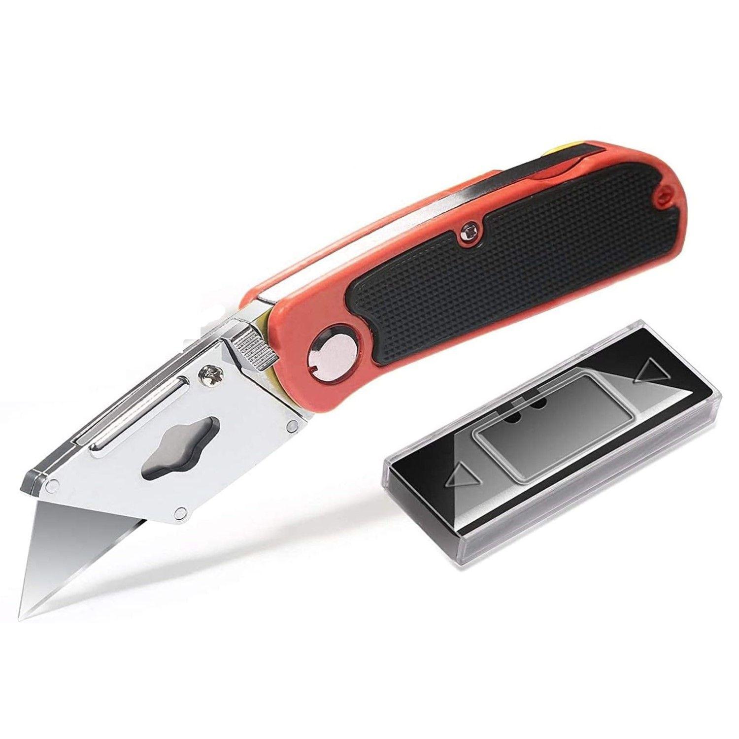 Corta Cartón Cutter Plegable con 6 Hojas de Repuesto 00092-4