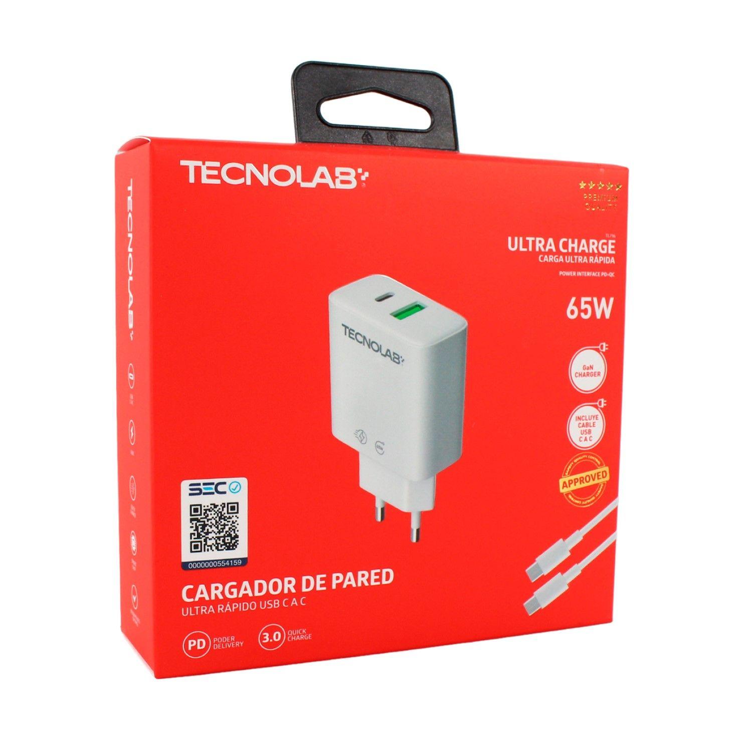 Cargador Ultra Rápido 65W QC 3.0 USB-C a C TL716 Tecnolab-4