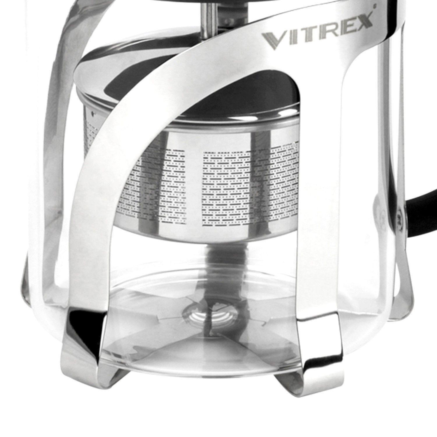 Tetera Embolo de vidrio con filtro 600 ml Indi Vitrex-1