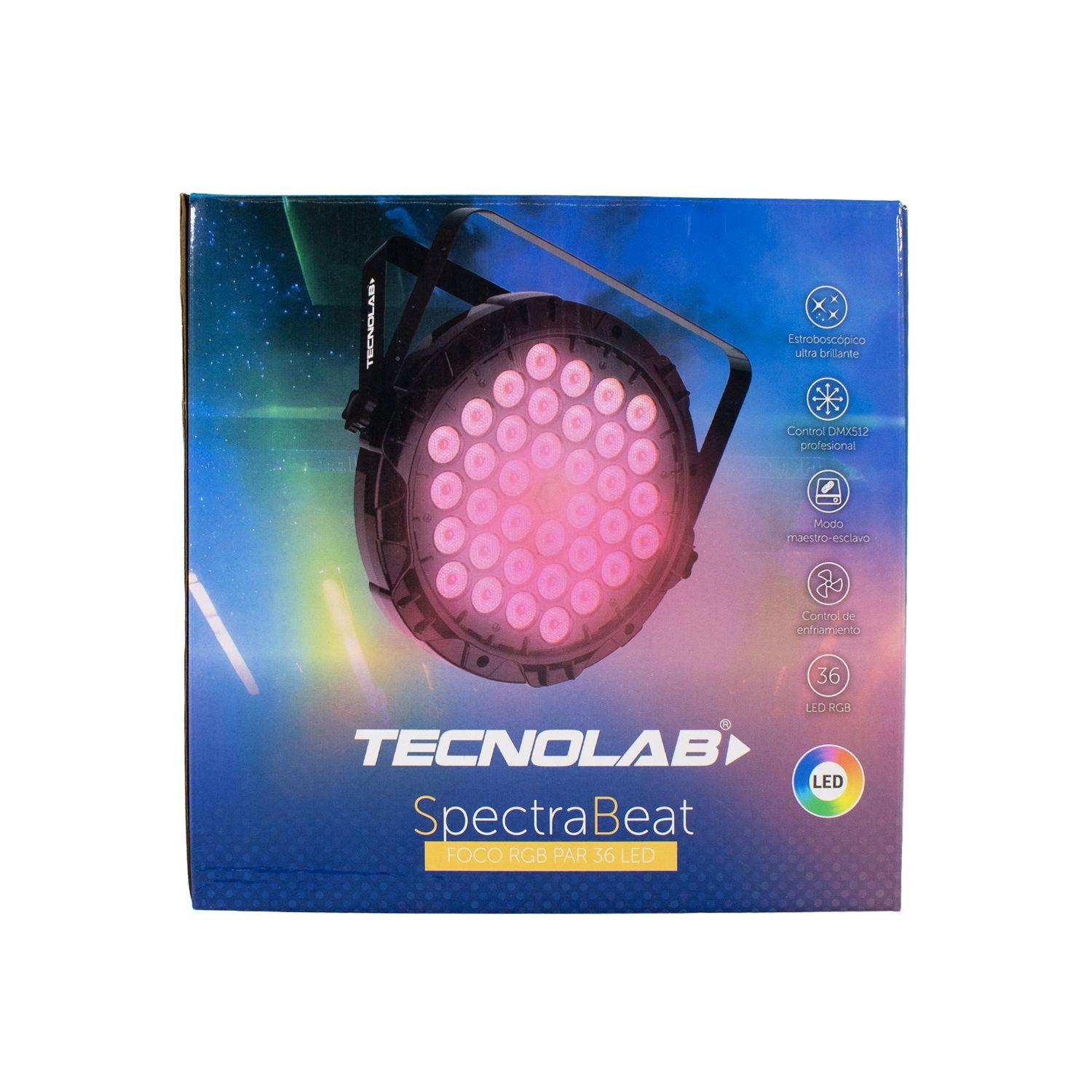 Foco RGB PAR 36 LED DMX512 Spectra Beat 60w TL771 Tecnolab-5