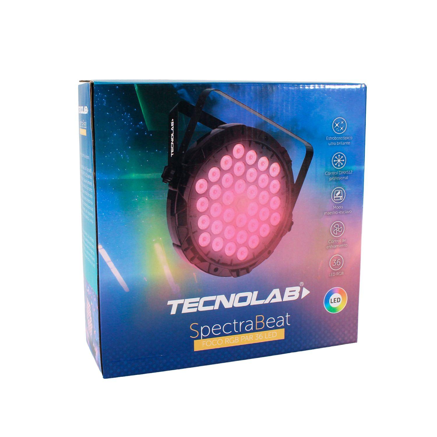 Foco RGB PAR 36 LED DMX512 Spectra Beat 60w TL771 Tecnolab-6