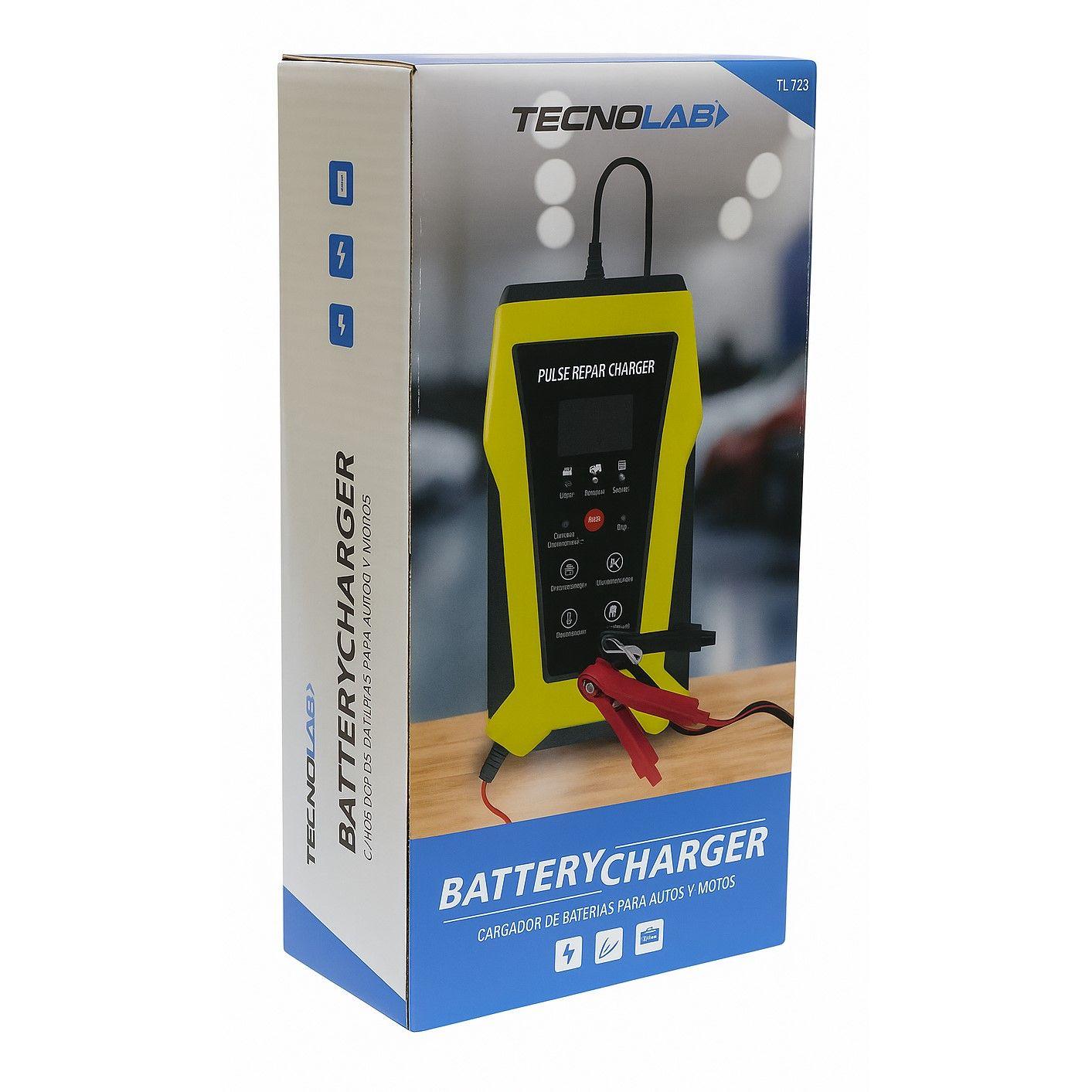 Cargador Baterías Tecnolab Autos y Motos 12v TL723-3