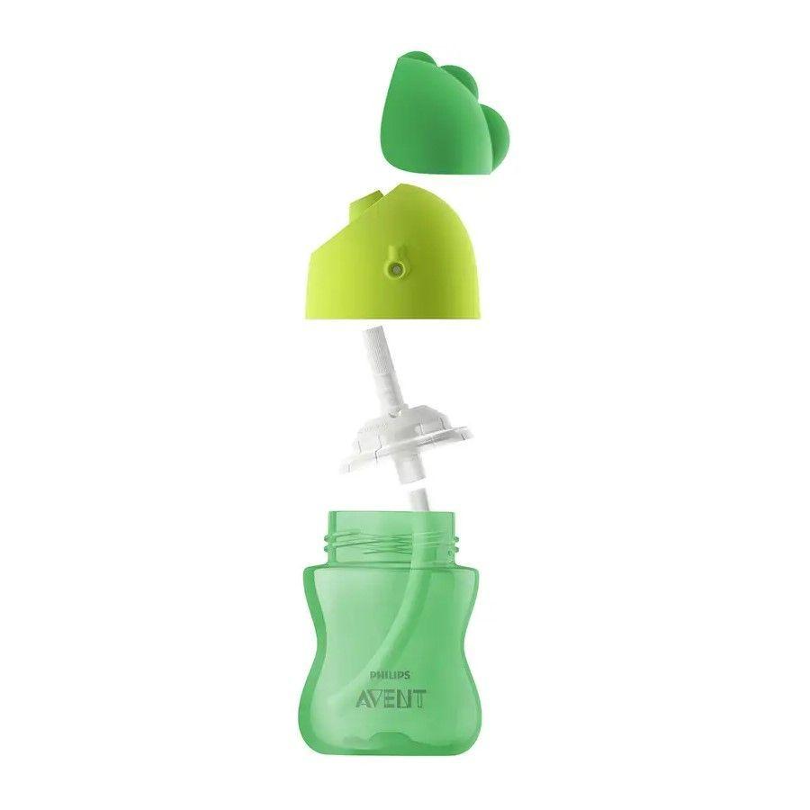 Vaso Bombilla Flexible 300ml Avent Dino Verde 12m+ SCF798/01-2