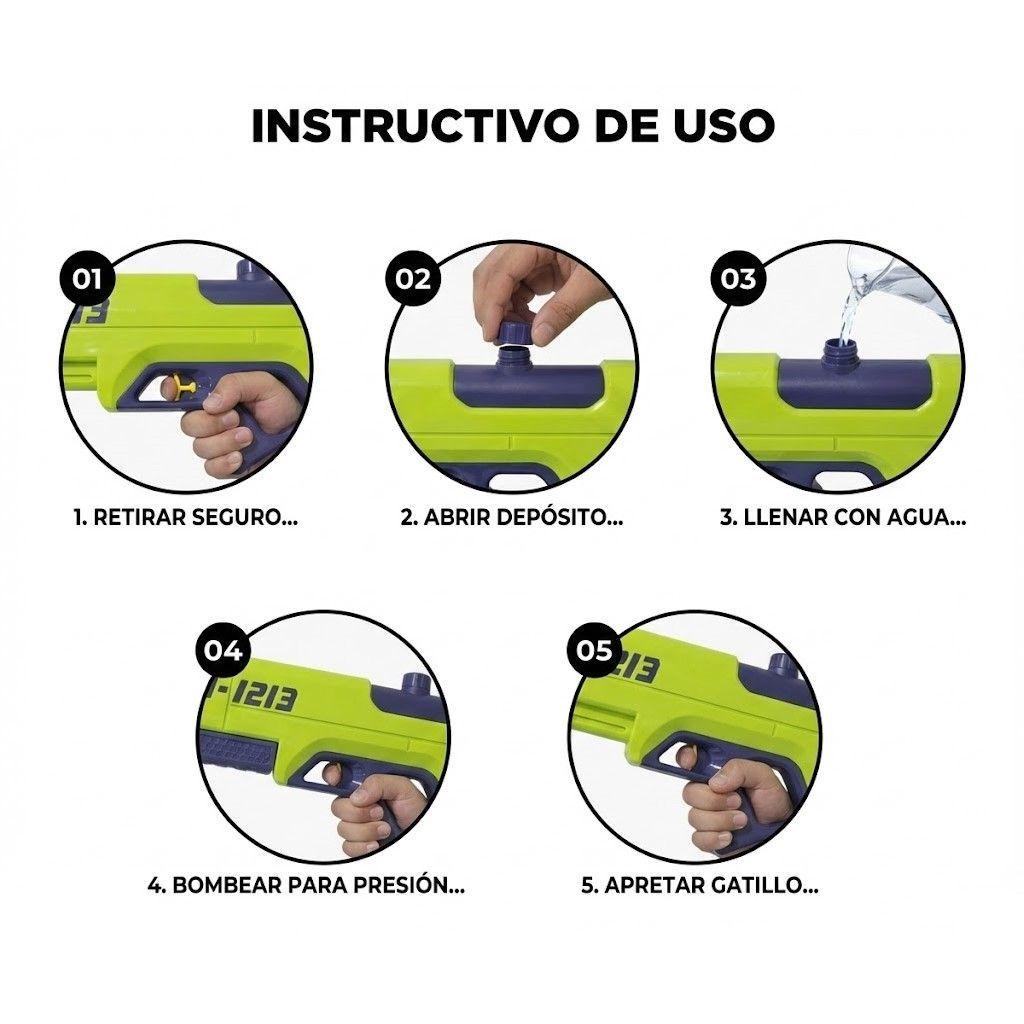 Juguete Pistola Lanza Agua Doble Chorro 400ml DBG1604G-4