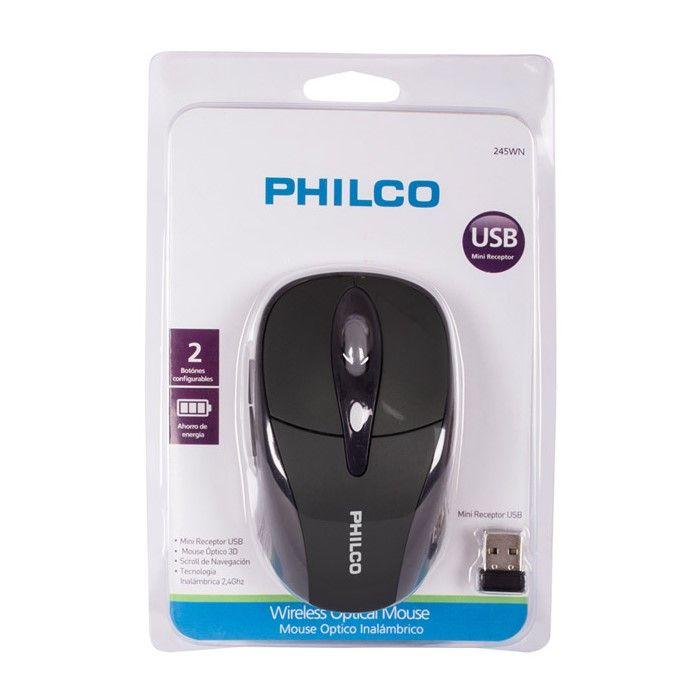 Mouse Óptico Inalámbrico Philco 245wn Negro-3