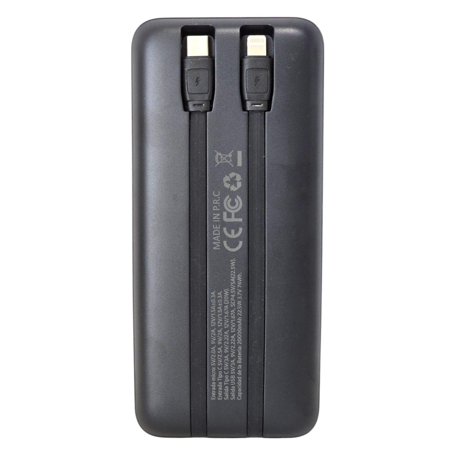 Batería Portátil Powerbank 20.000 Tecnolab TL547BK-3