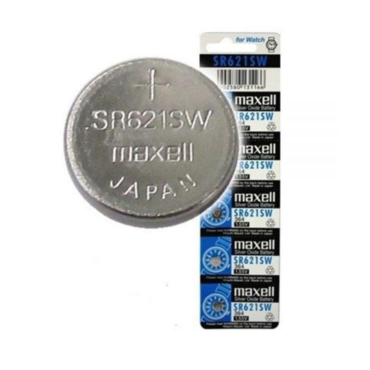 Pack 5 Pilas Maxell Botón Sr621sw Ag1 1.55V-2