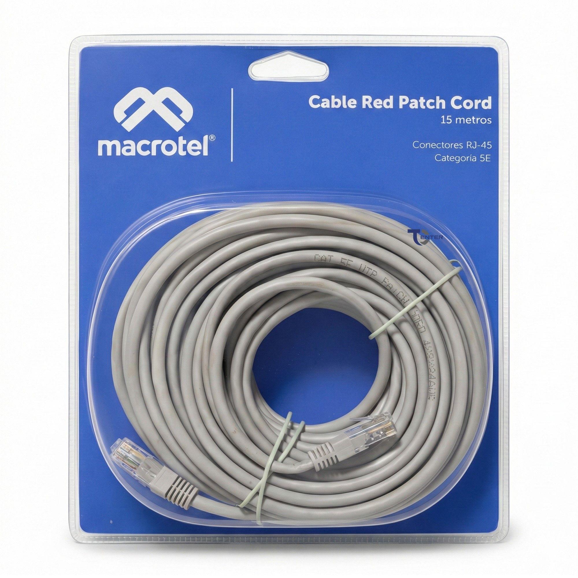 Cable de Red Macrotel 15 mts Patch Cord UTP Cat 5E MC-2015-0