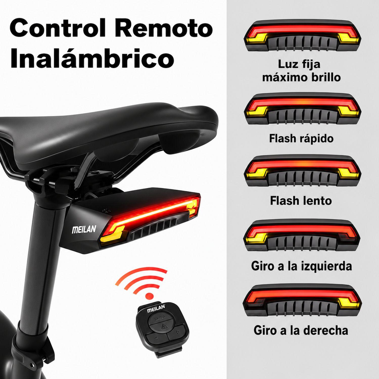 Luz Trasera Bicicleta MEILAN X5 Control y Láser-2
