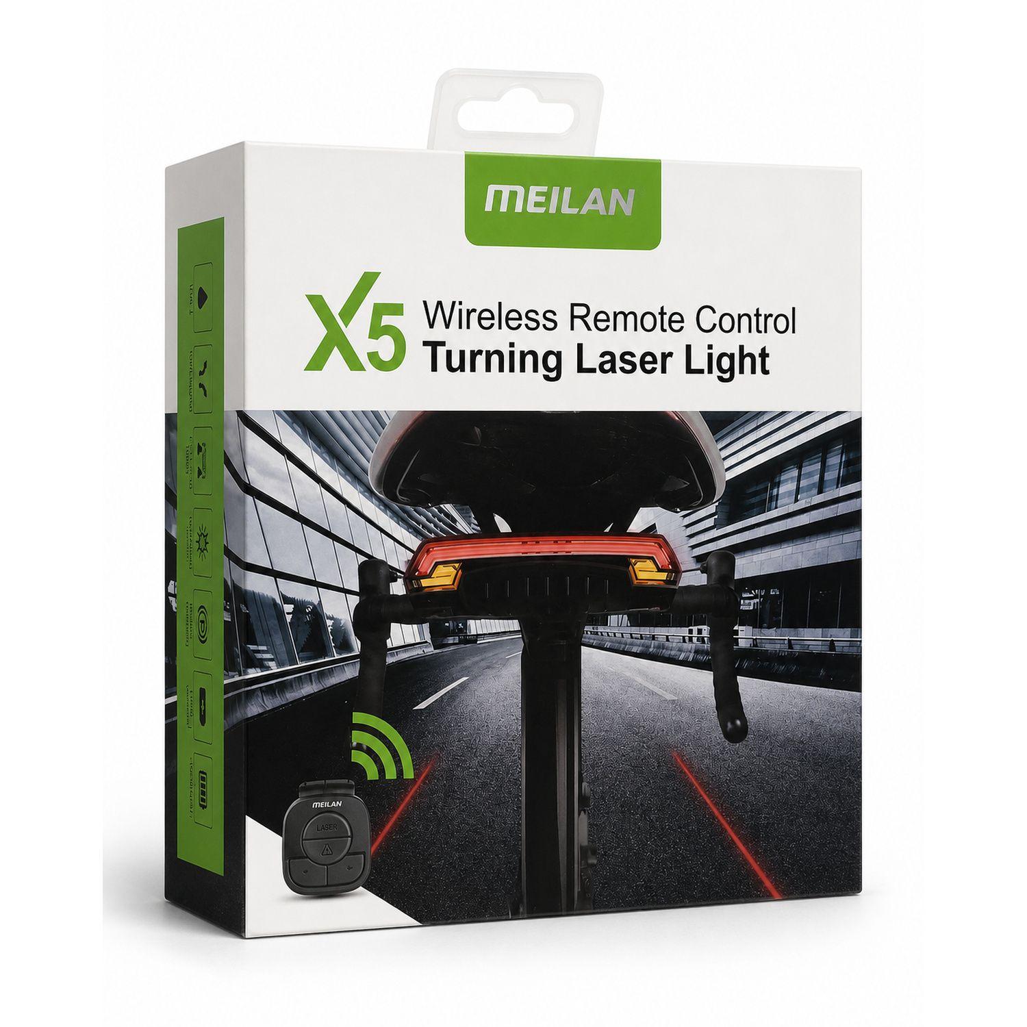 Luz Trasera Bicicleta MEILAN X5 Control y Láser-4