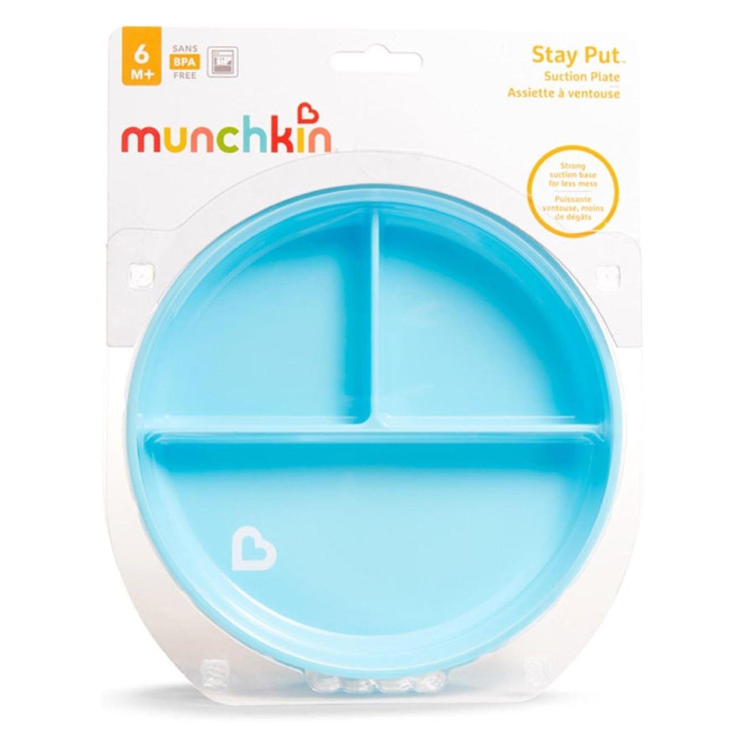 Plato bebé con succión y División Stay Put Munchkin Azul-3