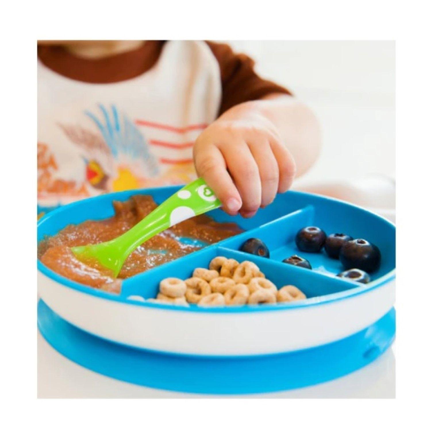 Plato bebé con succión y División Stay Put Munchkin Azul-4