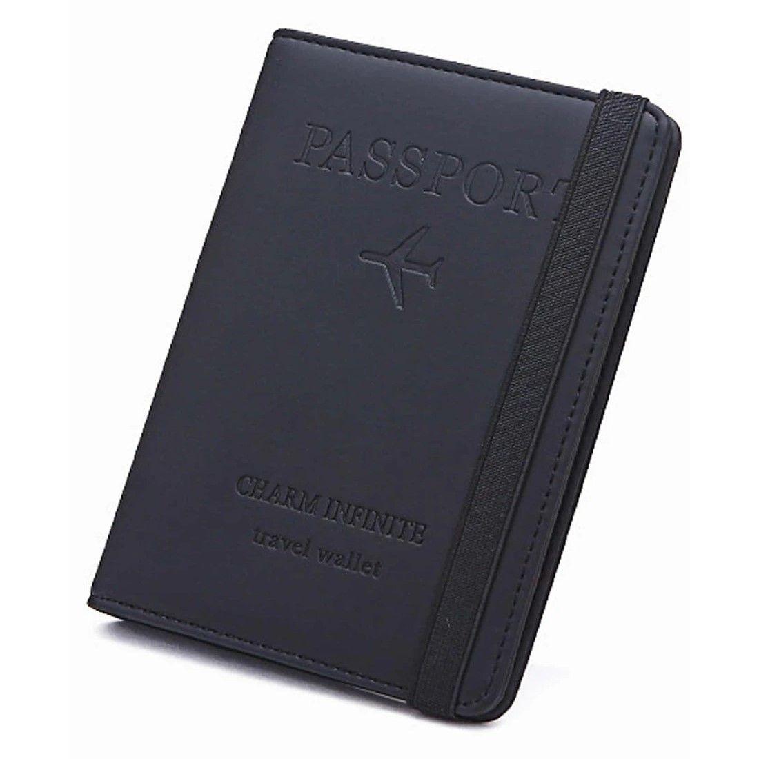 Estuche Porta Pasaporte Funda Protectora Rfid Negro-3