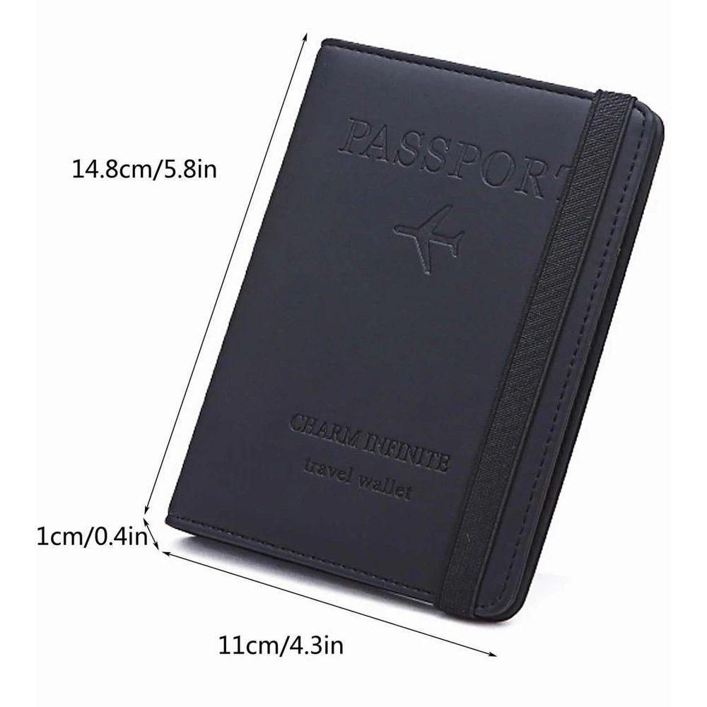 Estuche Porta Pasaporte Funda Protectora Rfid Negro-4