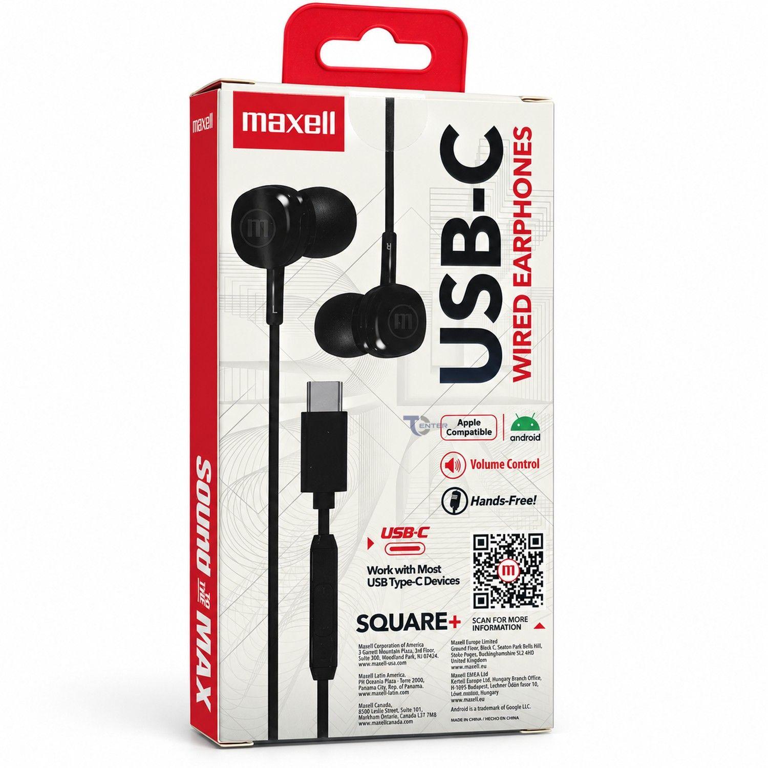 Audífonos USB-C Maxell Square+ ED-USBC Negro-2