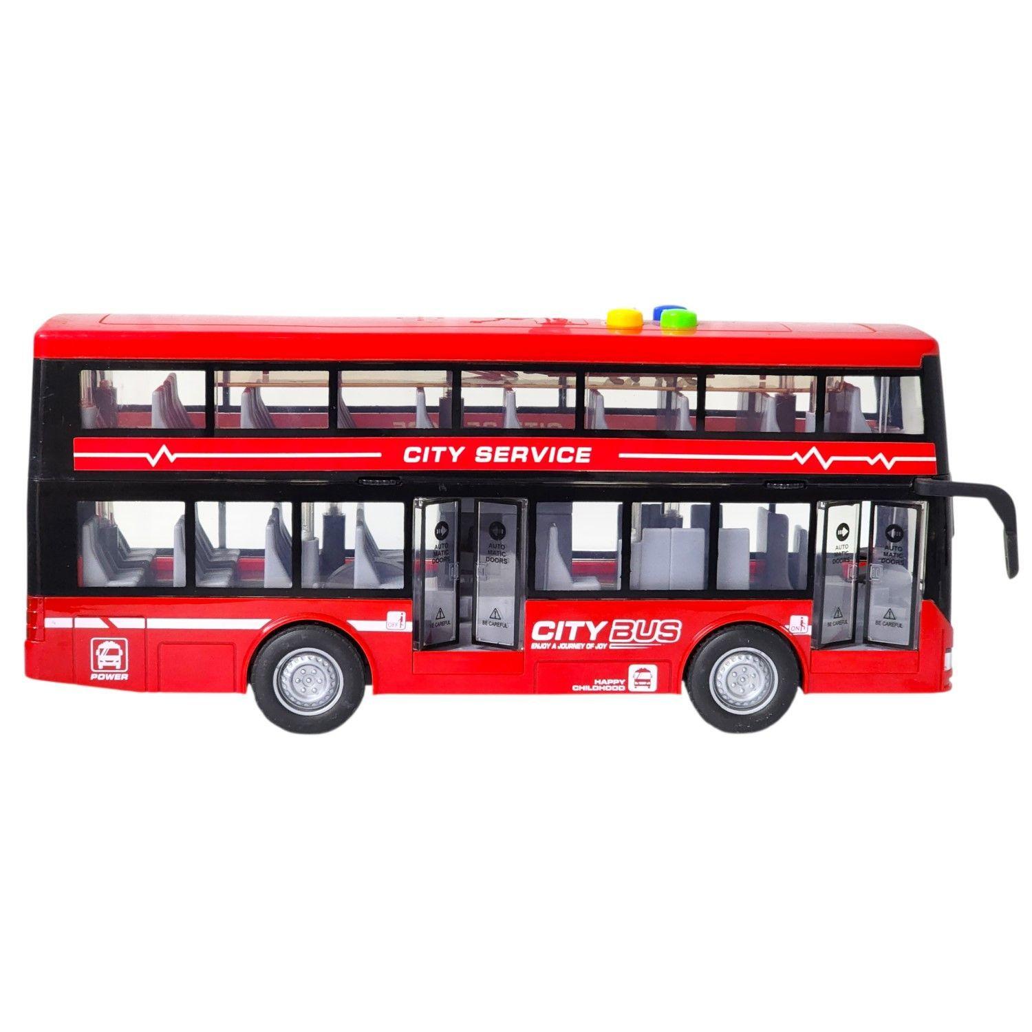 Juguete Autobús Dos Pisos Luces Sonidos 1:16 DBG1680R Rojo-1