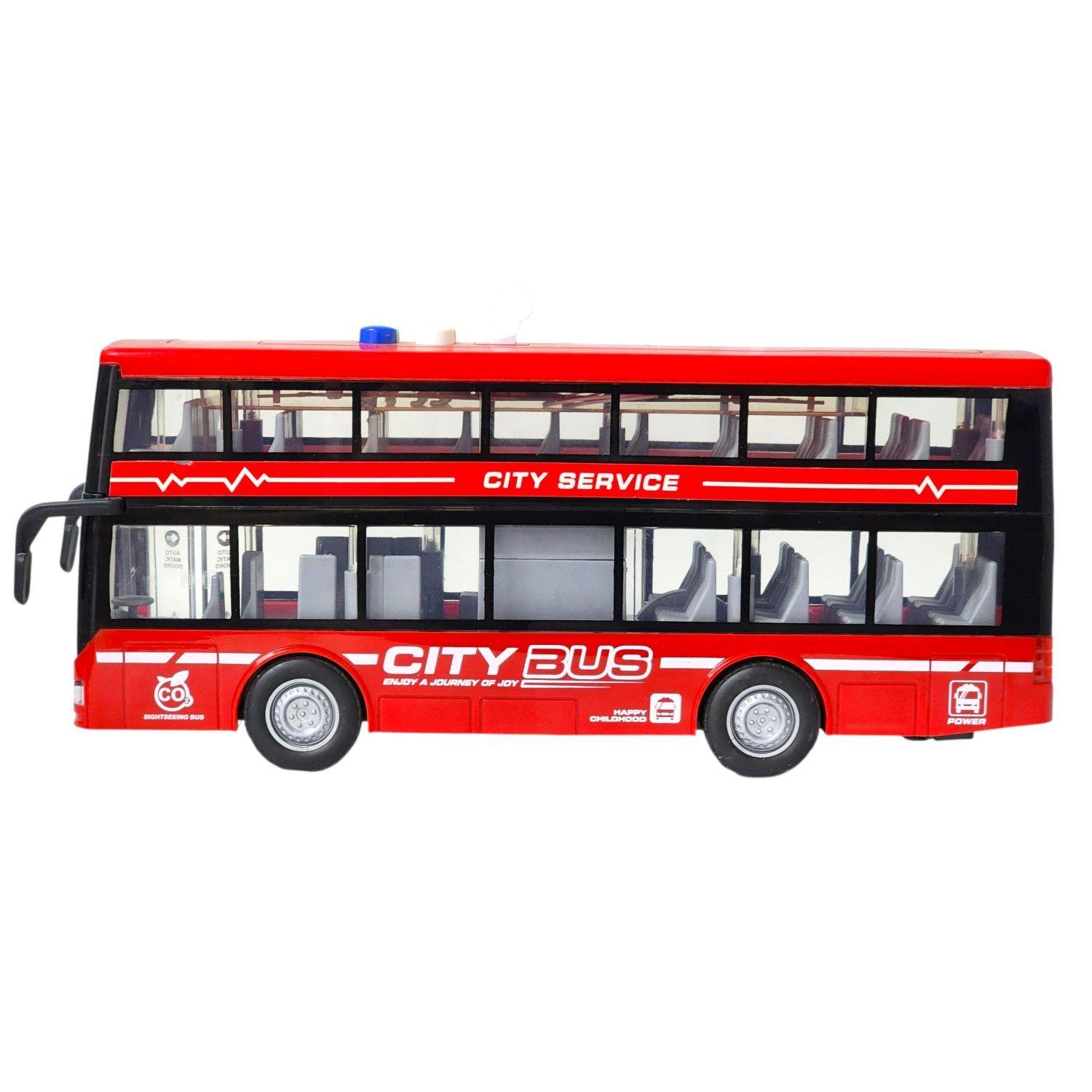 Juguete Autobús Dos Pisos Luces Sonidos 1:16 DBG1680R Rojo-2