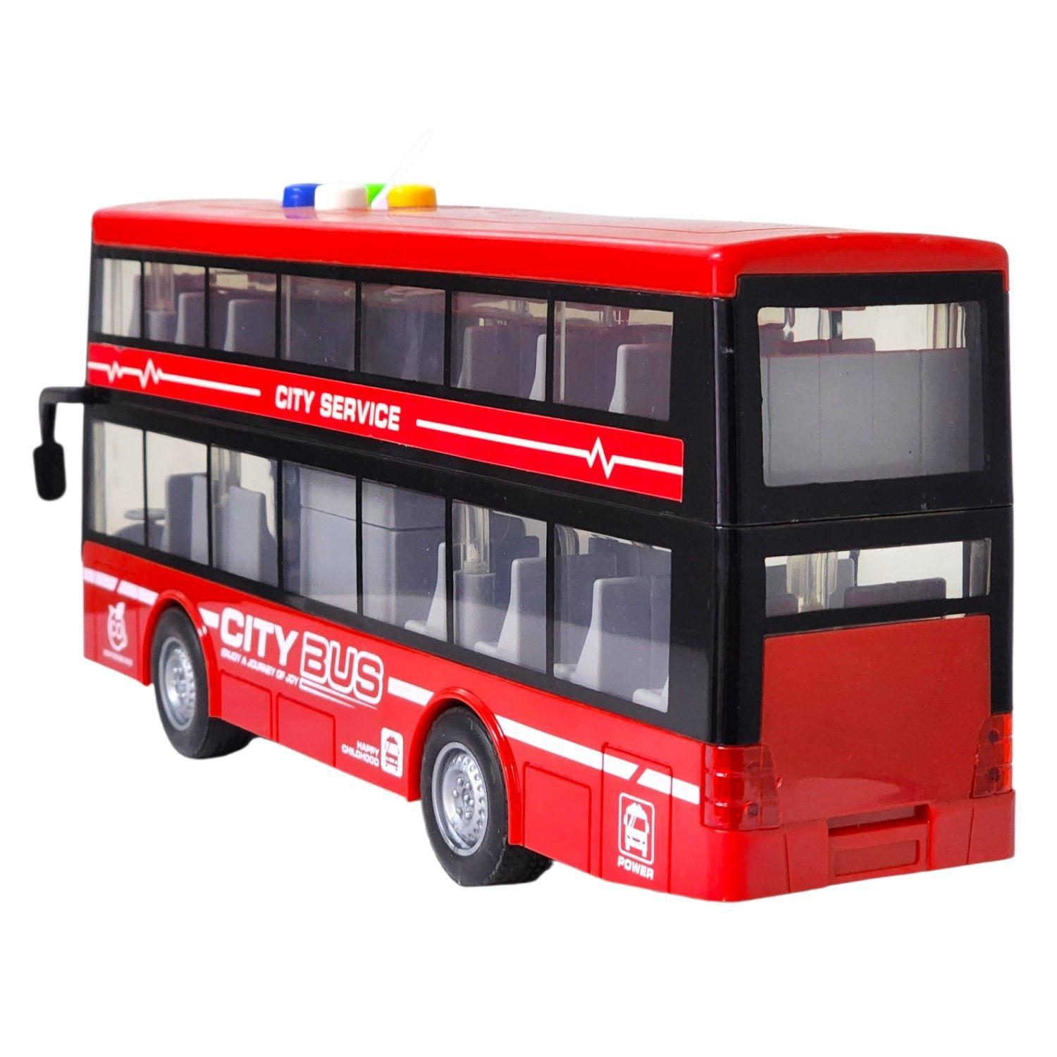 Juguete Autobús Dos Pisos Luces Sonidos 1:16 DBG1680R Rojo-3