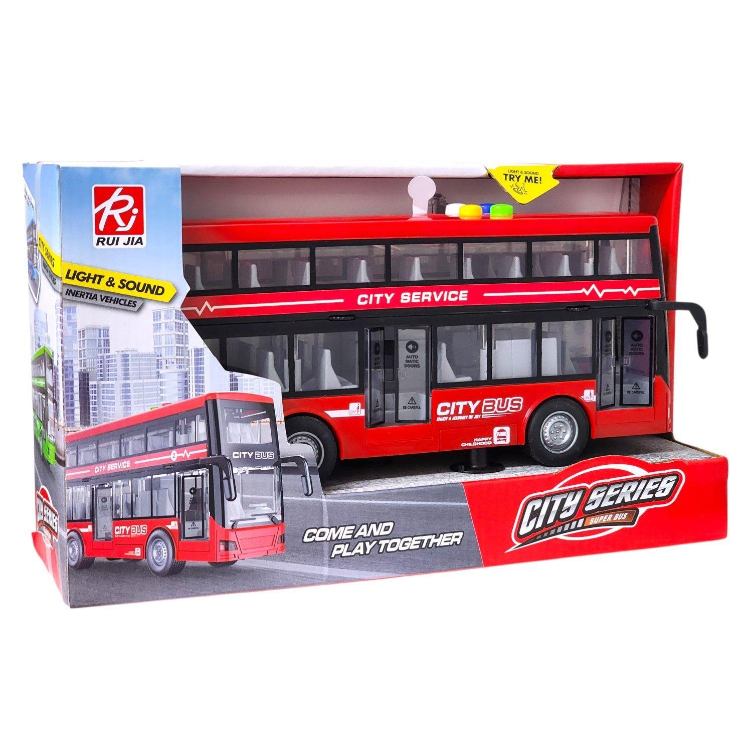 Juguete Autobús Dos Pisos Luces Sonidos 1:16 DBG1680R Rojo-5