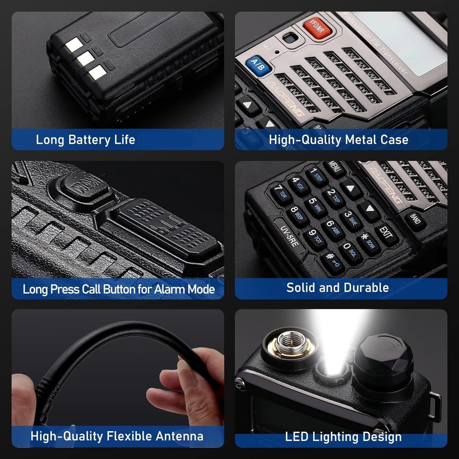 Radio Transmisor VOX Baofeng UV-5RE Negro c-4