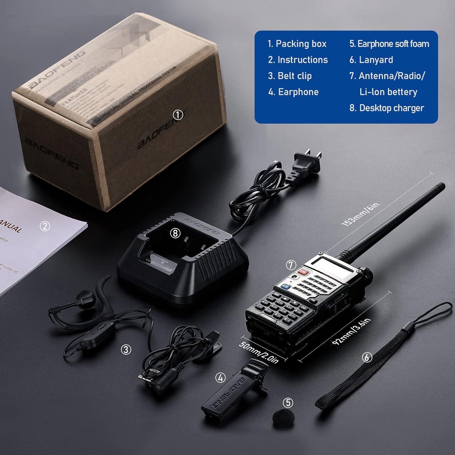 Radio Transmisor VOX Baofeng UV-5RE Negro c-6