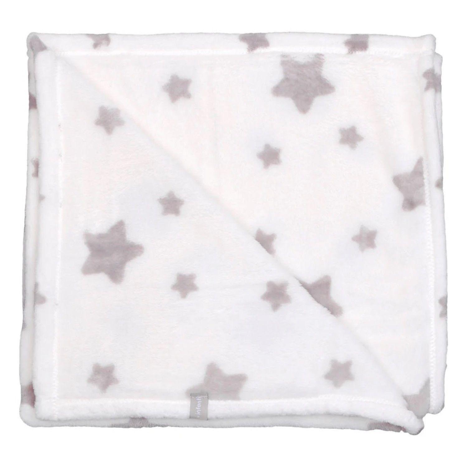 Pack 2 Mantas Bebé Unisex Blanco - Gris 75x100cm Infanti-2